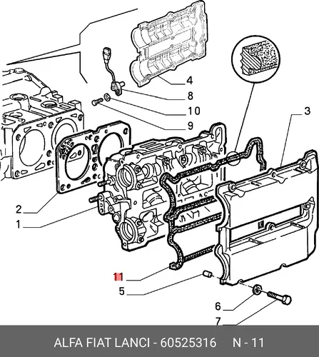 Прокладка ГБЦ LANCIA 60525316