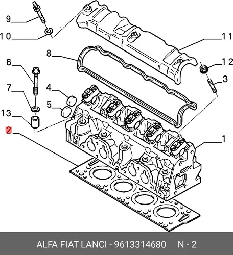 Прокладка ГБЦ LANCIA 9613314680