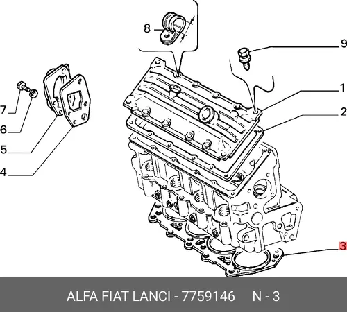 Прокладка ГБЦ LANCIA 7759146