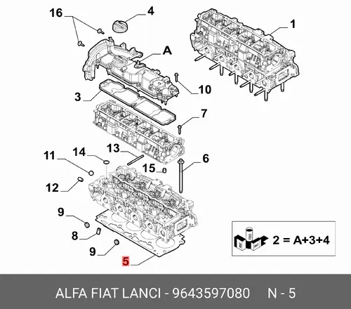 Прокладка ГБЦ LANCIA 9643597080
