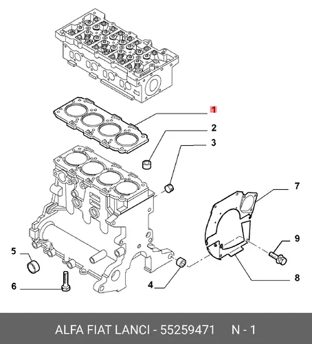 Прокладка ГБЦ LANCIA 55259471