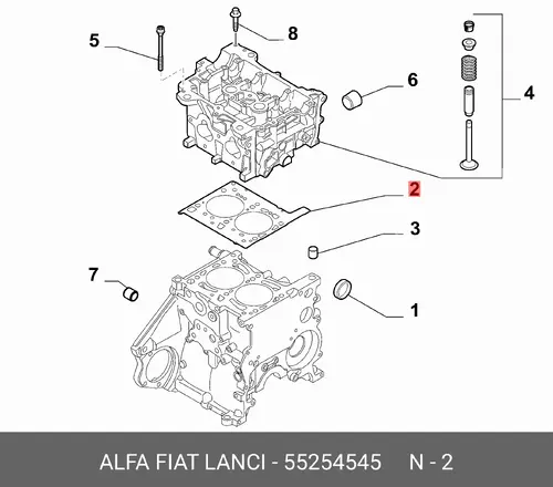 Прокладка ГБЦ LANCIA 55254545