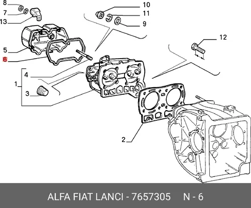 Прокладка ГБЦ LANCIA 7657305