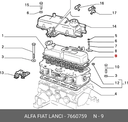 Прокладка ГБЦ LANCIA 7660759