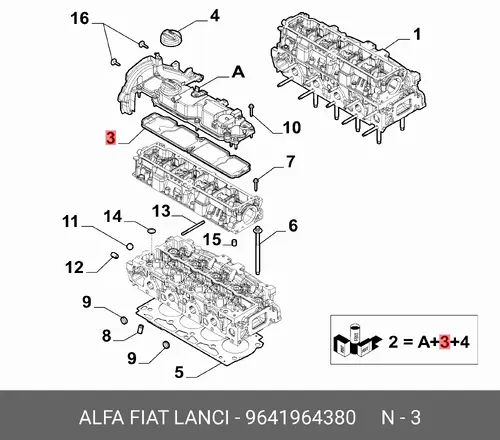 Прокладка ГБЦ LANCIA 9641964380