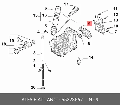 Сальник вала 55223567 LANCIA