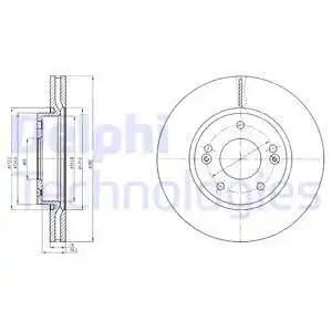 Тормозной диск DELPHI BG4281C вентилируемый , передняя ось