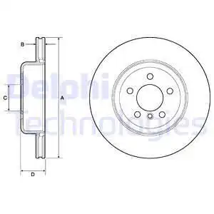 Тормозной диск DELPHI BG4752C вентилируемый , задняя ось