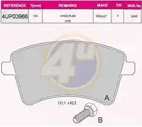 Тормозные колодки дисковые 4U 4UP03966