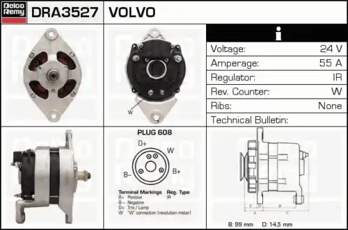 Генератор DELCO REMY DRA3527