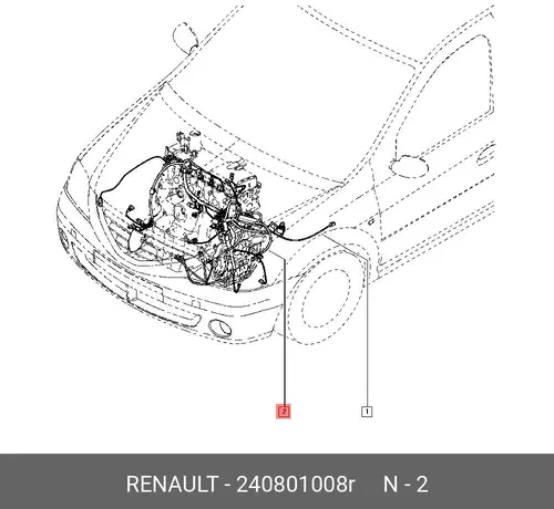 Перемычка АКБ RENAULT 240801008R