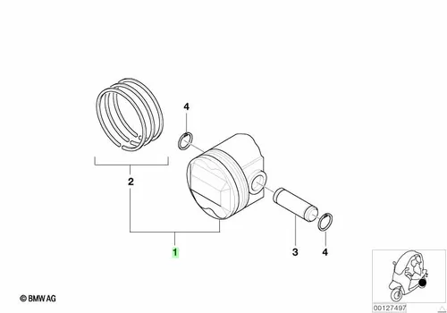 Поршень, B D=61,98MM 11007661034 BMW