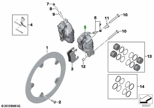 Суппорт тормозной BMW 34118405107