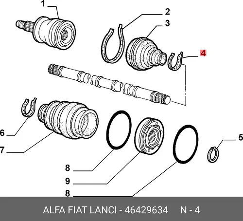 ХОМУТ 46429634 FIAT