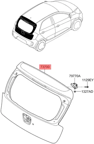 k panel assy-tail gate 737001Y130 MOBIS