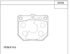 PAD KIT, DISC BRAKE KD2728 ASIMCO