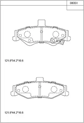 PAD KIT, DISC BRAKE KD6351 ASIMCO