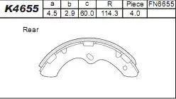 SHOE KIT, DRUM BRAKE K4655 ASIMCO