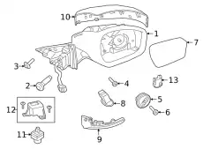 LAMP - EXTERIOR MIRROR LR115318 LAND ROVER