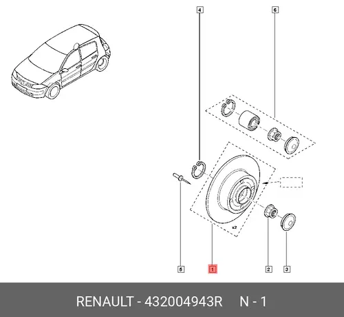 Тормозной диск RENAULT 432004943R