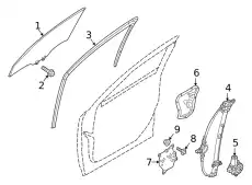 СТЕКЛО ПЕРЕДНЕЙ ДВЕРИ ПРАВОЙ BCJH58510B MAZDA
