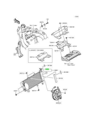 Крышка радиатора KAWASAKI 490851078