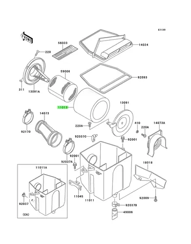 ELEMENT-AIR FILTER \ ФИЛЬТР ВОЗДУШНЫЙ 110131275 KAWASAKI