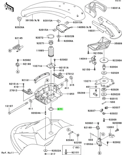 O RING,40MM / Кольцо уплотнительное, резина 671B2540 KAWASAKI