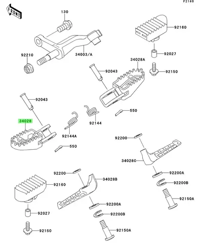 STEP,FR,LH / Подножка 340281370 KAWASAKI