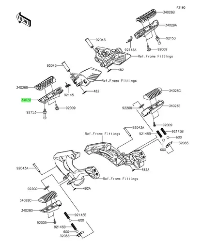 STEP,FR,LH / Подножка, 340280031 KAWASAKI