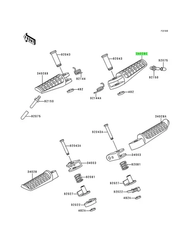 STEP,FR,RH/ Подножка, 340281335 KAWASAKI