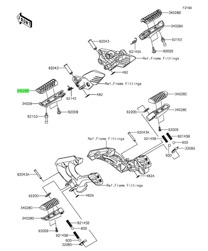 STEP,FR,RUBBER / Подножка, 340280033 KAWASAKI
