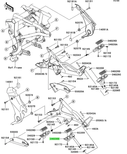 STEP,RR,LH/ Подножка 340280129 KAWASAKI