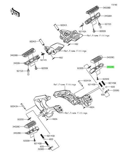 STEP,RR,RH / Подножка, сплав 340280315 KAWASAKI