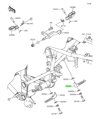 STEP,RR,RH / ПОДНОЖКА, СПЛАВ 340280326 KAWASAKI