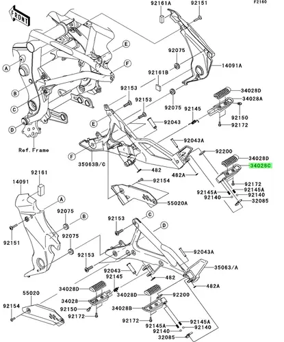 STEP,RR,RH/ Подножка 340280130 KAWASAKI