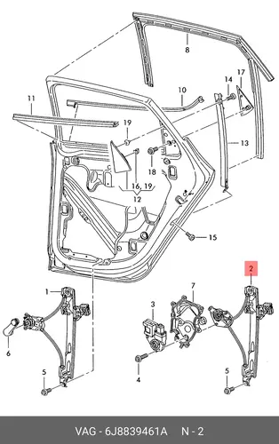 Стеклоподъемник 6J8839461A VAG