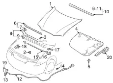 HOLDER, HOOD G030-52-518 MAZDA