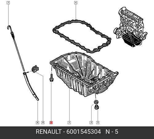 БОЛТ М7 6001545304 RENAULT