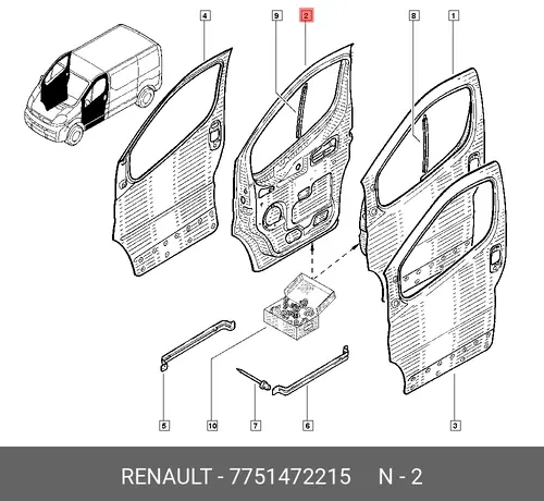 ДВЕРЬ ПЕР.ПРАВАЯ 7751472215 RENAULT