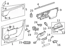 Window Switch !Front Left \19>23 MB CLA 250 2.0L L4 167 905 00 01 9051
