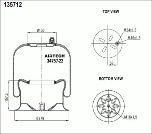 пневмопод. со стак. !4757NP22 \MB Actros 34757-22K AIRTECH
