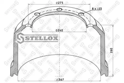 Тормозной барабан STELLOX 85-00187-SX