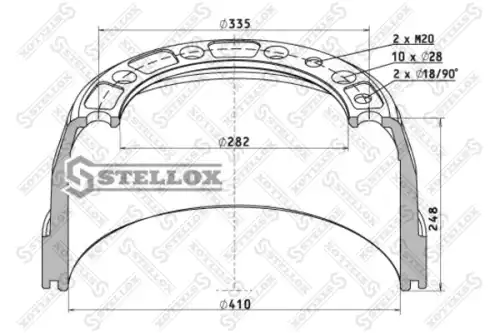 Тормозной барабан STELLOX 85-00188-SX