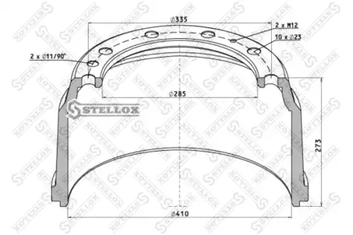 Тормозной барабан STELLOX 85-00121-SX