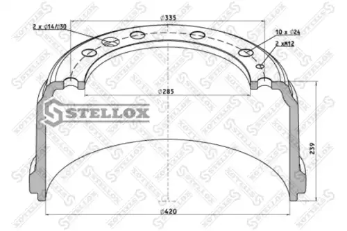 Тормозной барабан STELLOX 85-00189-SX
