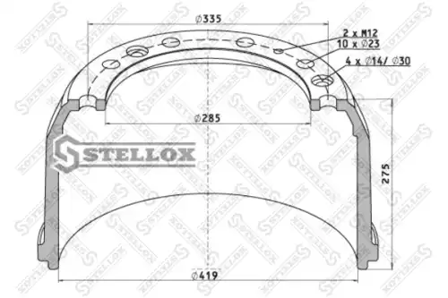 Тормозной барабан STELLOX 85-00190-SX