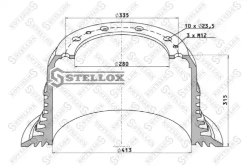 Тормозной барабан STELLOX 85-00194-SX