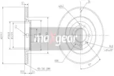 Тормозной диск MAXGEAR 191945 вентилируемый , передняя ось