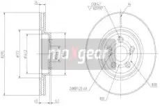Тормозной диск MAXGEAR 190969 вентилируемый , передняя ось